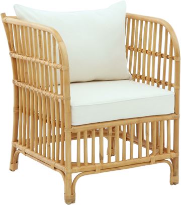 Rattan stol med hynde - model Honey natur 